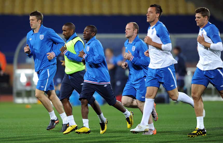England squad train in Rustenburg